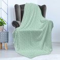 thumbnail image 4 of Turquoise Soft Flannel Fleece Blanket, Monochrome Star Pattern Horizontal Rows Space Inspirations Lines Background, Cozy Plush for Indoor and Outdoor Use, 60" x 80", Mint White Cream, by Ambesonne, 4 of 5