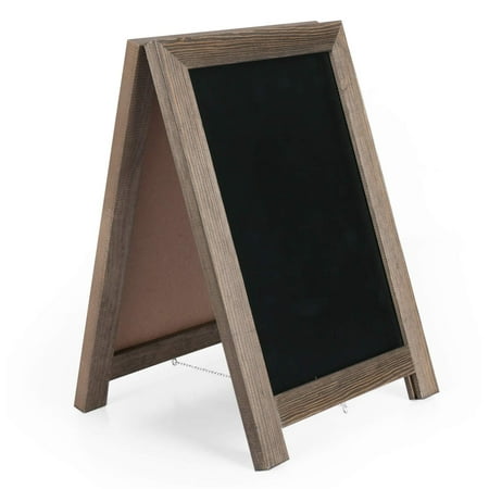 Sandwich Board Sign - Ilyapa Magnetic Tabletop Chalkboard Sign - 10x14 Wooden A-Frame Standing Sandwich Board Menu Display - Brown