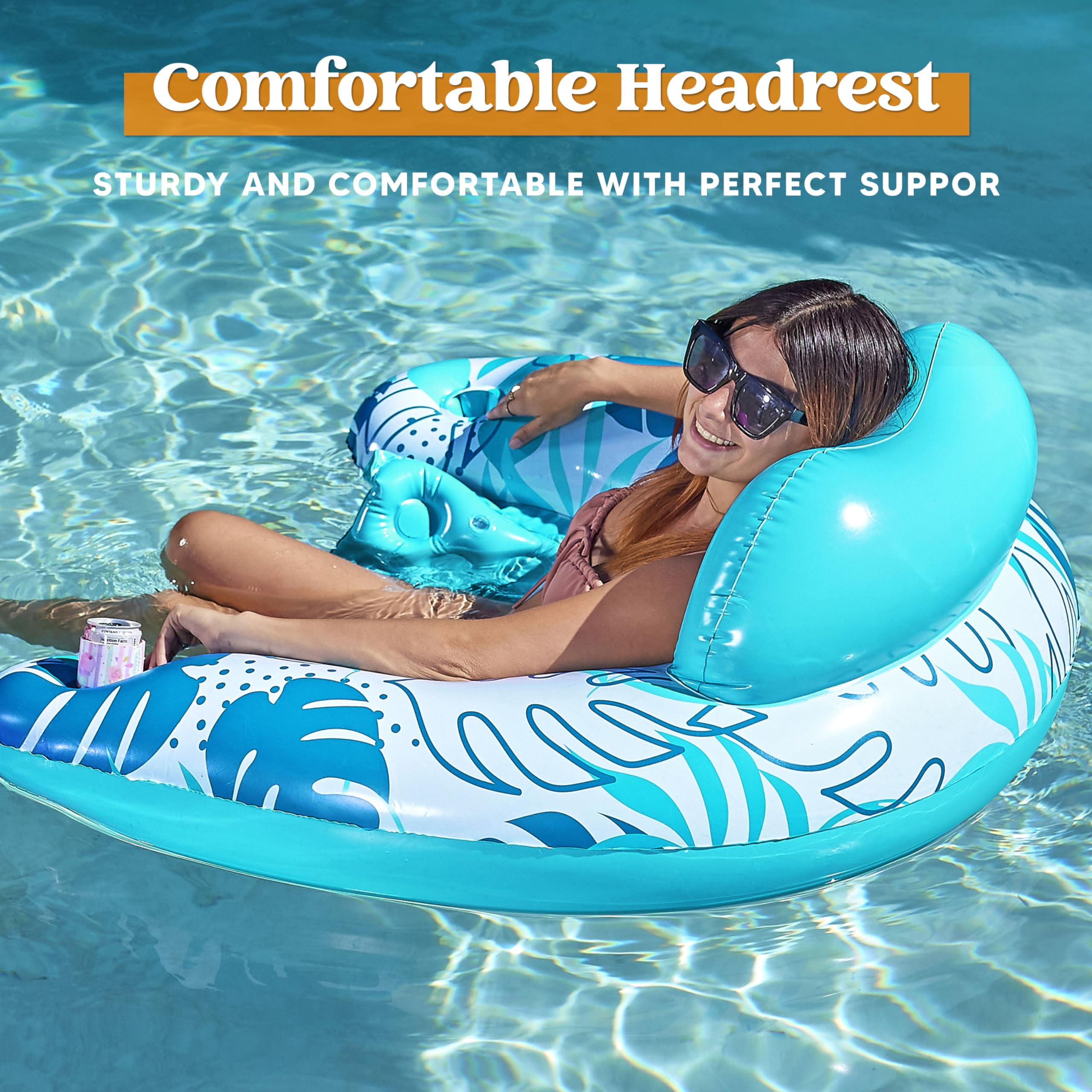 Syncfun 2 Packs Inflatable Pool Chair Float for Kids & Adults