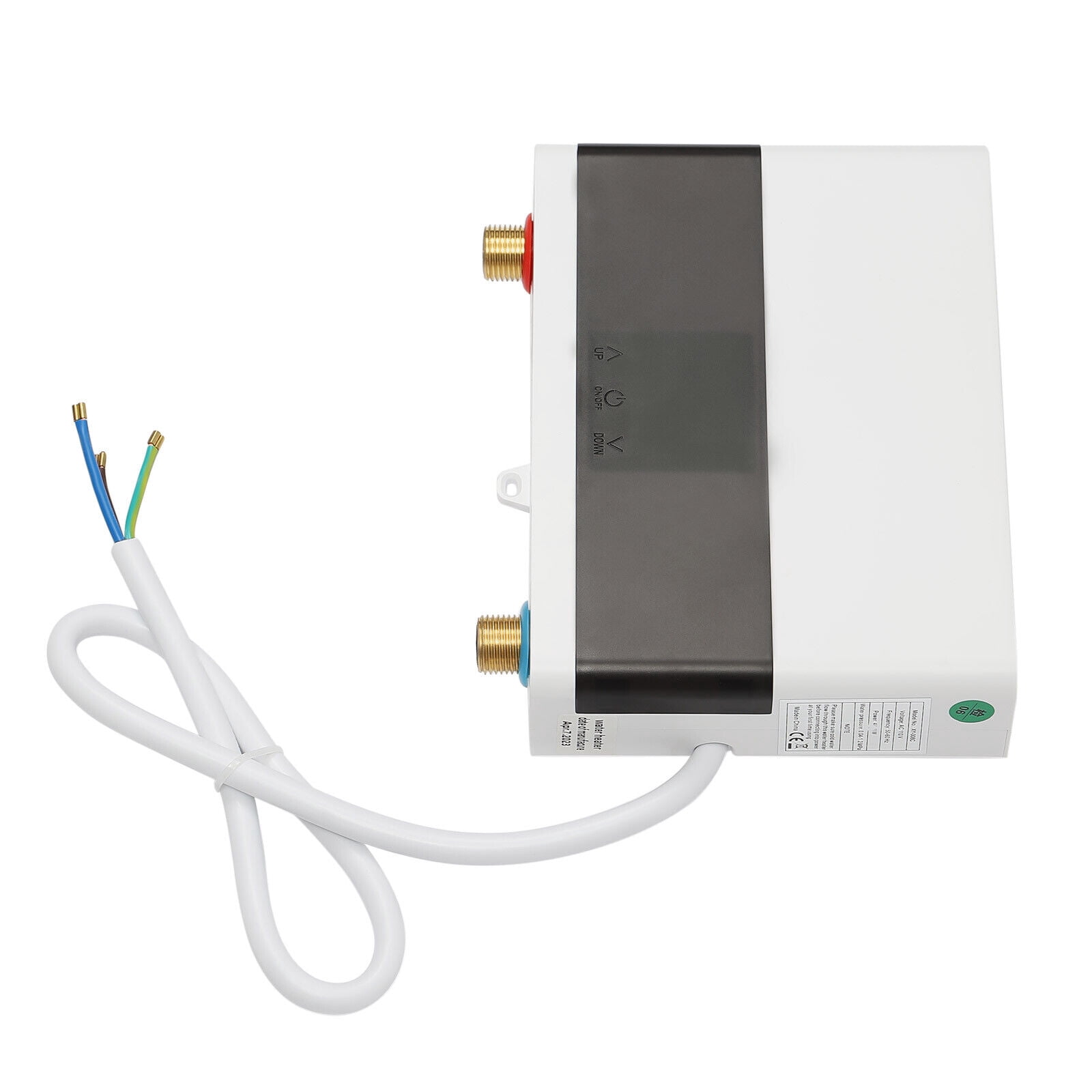 4000W Mini Electric Tankless Water Heater Electric Touch Display Screen Boiler White