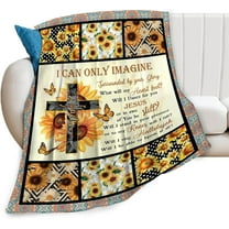 Christian Cross US American Flag Blanket Religious Decor Throw Blanket Jesus Faith Inspirational Blanket Gifts for Women Men Bedding Warm Soft Fleece Flannel Blanket for Adults Kids 40"x50"