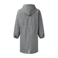 thumbnail image 6 of Razzly Women Loose Comfortable Hooded Coat Outwear Womens Elegant Windbreaker Wild Winter Women's Coat Womens Rain Proof Jacket Windbreaker Fashion Women Out Dry Jacket Windbreaker Coat(Grey,XL), 6 of 6