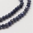 thumbnail image 4 of 5 Strand Natural Sapphire Bead Strands Faceted Round 3mm Hole: 0.5mm 120~129pcs/strand 15.5 inch(39cm), 4 of 4