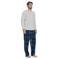 thumbnail image 2 of Ashford & Brooks Men's Jersey Knit Long-Sleeve Top and Mink Fleece Bottom Pajama Set - Blue/Black Plaid, 2 of 4