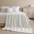 thumbnail image 2 of Throw Blanket for Couch Cream Stripes Soft Fleece Flannel Blankets Cozy Lightweight Blanket for Home Sofa Living Room White Vertical Striped Bed Throws 60" x 80", 2 of 9