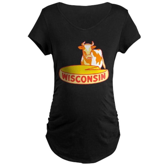 CafePress - Vintage Wisconsin Cheese Maternity T Shirt - Maternity Dark T-Shirt