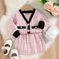 thumbnail image 4 of Sngxgn Girls Pleated Skirt Set 2 Piece Outfit Dresses Long Sleeve Top Cute Clothes Outfit for Kid(Pink,90), 4 of 8