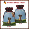 thumbnail image 2 of Rocae Elephant Dog Print Christmas Drawstring Linen Gift Bag with Drawstrings Treat Bag Goody Present Bags for Christmas Party Favor, 2 of 8