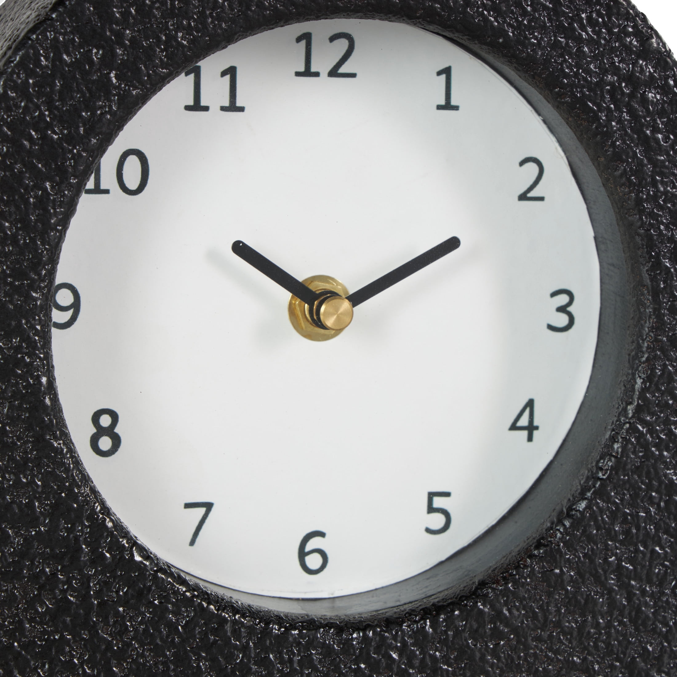 DecMode 9" Multi Colored Metal Textured Clock with Gold Accents, Set of 2