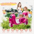thumbnail image 3 of QEEKA 12V Electric Kids Motorcycle,2 Seater Ride on 3 Wheel Scooter with 2.4G Parental Remote Control,USB,Music,Horn,Light,Big Storage Box,Dual Motor Electric Moped for Kids 3+,Rose Red, 3 of 10
