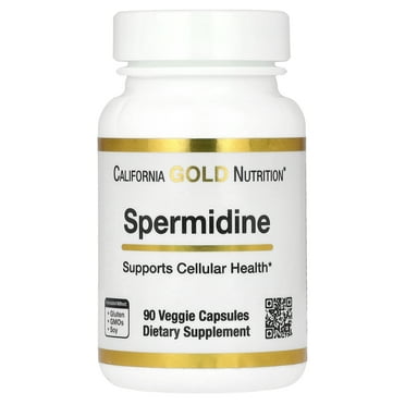 California Gold Nutrition Spermidine, Rice Germ Extract, 90 Veggie Capsules (1 mg Per Capsule)