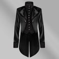 thumbnail image 4 of LOVZFMLL Jackets for Men's Solid Color Fashions Long Sleeve Long Slit Girdle Round-Neck Blouse, 4 of 8