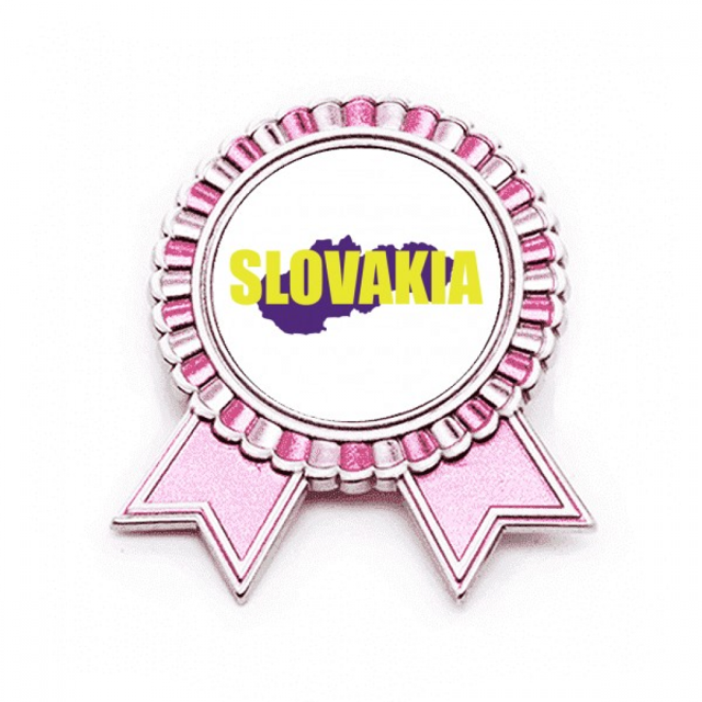 Mapa Europeo de Eslovaquia Insignia broche Medalla rosa premiada