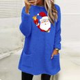 thumbnail image 2 of Viikei Christmas Sweaters for Women Plus Size Women's Round- Neck and Winter Loose Print Pocket Warm Long Sleeve Blouse Tops, 2 of 4