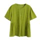 thumbnail image 1 of Mujeres de Verano Tops Suelto Ajuste Color Sólido 1/2 Manga Cuello Redondo Top Casual, Blusa de Poliéster de Moda para las Mujeres, Lavado de Manos Primavera Y Verano, 1 of 5