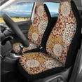 thumbnail image 2 of Uorisanigo 14 Pcs Boho Mandala Car Seat Cover Set with Car Steering Wheel Cover Auto Seat Belt Pad Covers Center Console Cover Head Rest Protector Fit Most Cars, Truck, Suv, or Van, 2 of 6