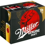 Miller Genuine Draft Beer, 30 Pack, 12 fl oz Aluminum Cans, 4.7% ABV, Domestic Lager