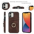 thumbnail image 5 of Feishell Fit for Apple iPhone 11 Case with 360° Rotatable Ring Holder,Shockproof Drop Resistant Premium Plain PU Leather Soft TPU Card Slots Kickstand Back Protective Phone Case,Coffee, 5 of 8
