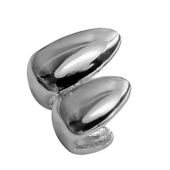 Exquisitas 18 parrillas chapadas en oro para la parte de la boca dientes caninos de Hip Hop 2 uds- Plata Zulema Parrillas de dientes de vampiro