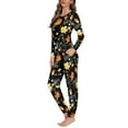 thumbnail image 2 of Suhoaziia Pajama Sets for Women Soft Stretchy Sleepwear 2-Pack Thanksgiving Maple Leaf Pants Stretchy Outfit Casual Indoor Round Neck Breathable Comfy Pjs Size 2XL, 2 of 5