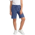 thumbnail image 4 of ZOYOEN Girls Denim Shorts with Pockets- Casual Baggy Summer Elastic Waist Kids Bermuda Shorts Dark Blue Size 4, 4 of 7
