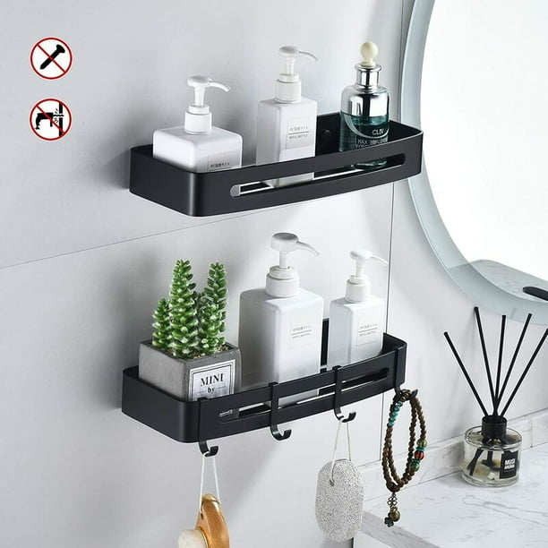 Stagere Black Shower Etagere Bathroom without drilling aluminum
