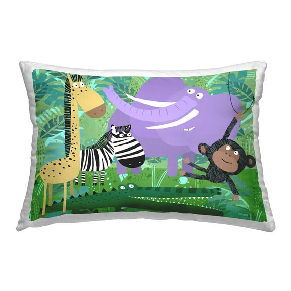 Stupell Industries Fun Jungle Animals Decorative Printed Throw Pillow Design by Carla Daly
