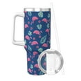 thumbnail image 2 of KLL Plants And Flamingos Print 40oz Stainless Steel Insulated Car Cup Coffee Mug with Spillproof Lid - Keep Your Drink Hot or Cold on the Go, 2 of 8