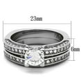 thumbnail image 2 of Luxe Jewelry Designs 2-Piece Women's Stainless Steel Wedding Ring With Cubic Zirconia, Size 7, 2 of 4