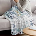 thumbnail image 3 of Blue Eucalyptus Leaves Blanket Soft Cozy Warm Twin Blanket for Bed, Plush Fuzzy Flannel Fleece Blankets for Sofa, Summer Botanical Wooden Weeping Throw Blankets for Couch, Gifts for Men, 60"x80", 3 of 9