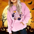 thumbnail image 2 of LIIPEE Girls Boys Hoodies Fall Winter Casual Halloween Long Sleeve Cartoon Pumpkin Graphic Printed Pullover Hooded Sweatshirt With Pocket Child Stylish School Outdoor Hoodie,Pink,10-11 Years, 2 of 4