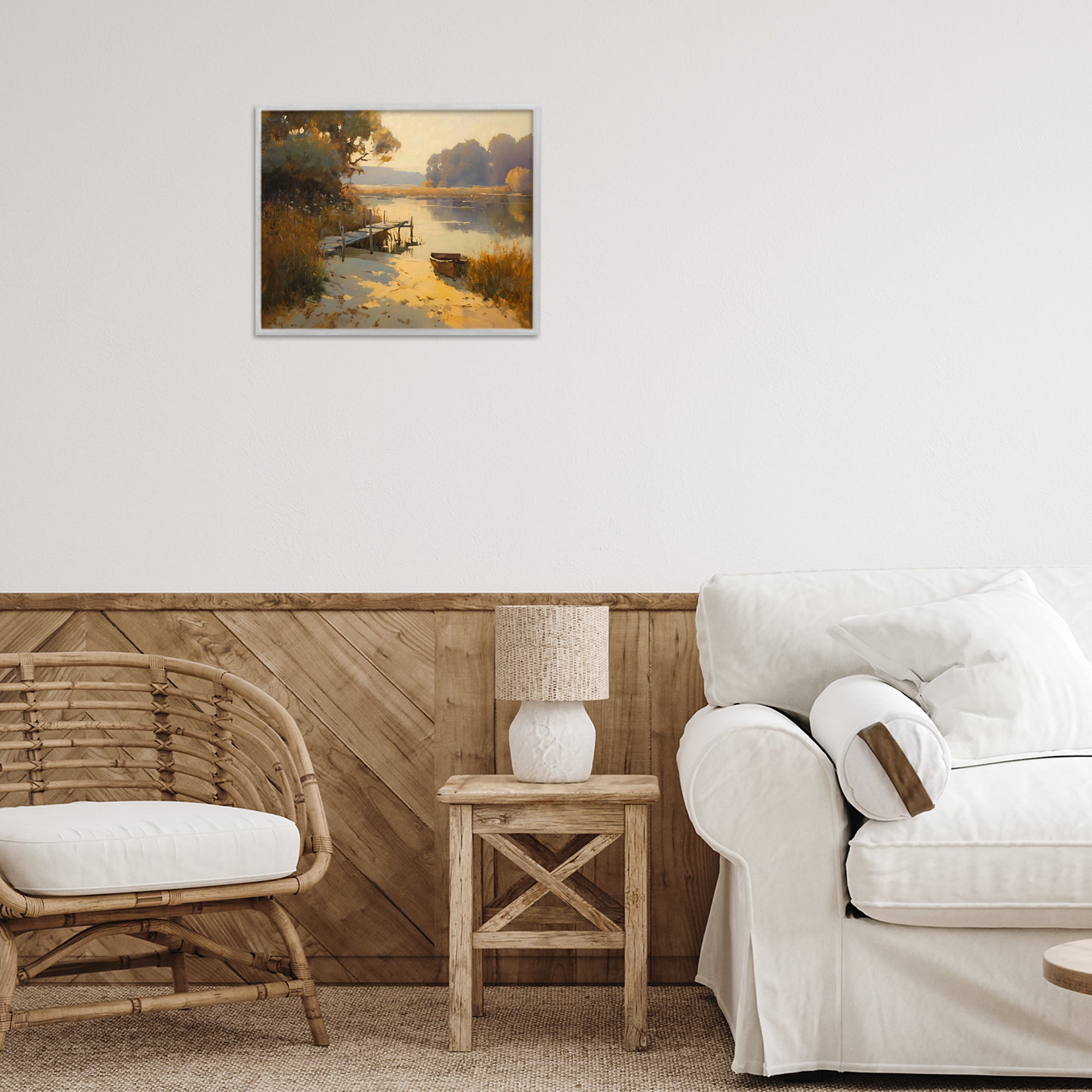 Golden Hour in Autumn Gray Framed Giclee Art, design by Arlington Prints