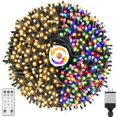 thumbnail image 1 of Tcamp Color Changing Christmas Tree Lights Outdoor Indoor, 800 LED 262ft Warm White Multicolor Christmas String Lights 11 Modes Remote Memory Timer Function for Christmas Party Home Decor, 1 of 8