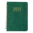 thumbnail image 1 of Agenda 2023 A5 con cubierta de cuero PU suave verde Pacífico： Planificador semanal vertical con papel certificado FSC® de 100 g/m² - Planificador en espiral 2023 con Sailing Electrónica, 1 of 5