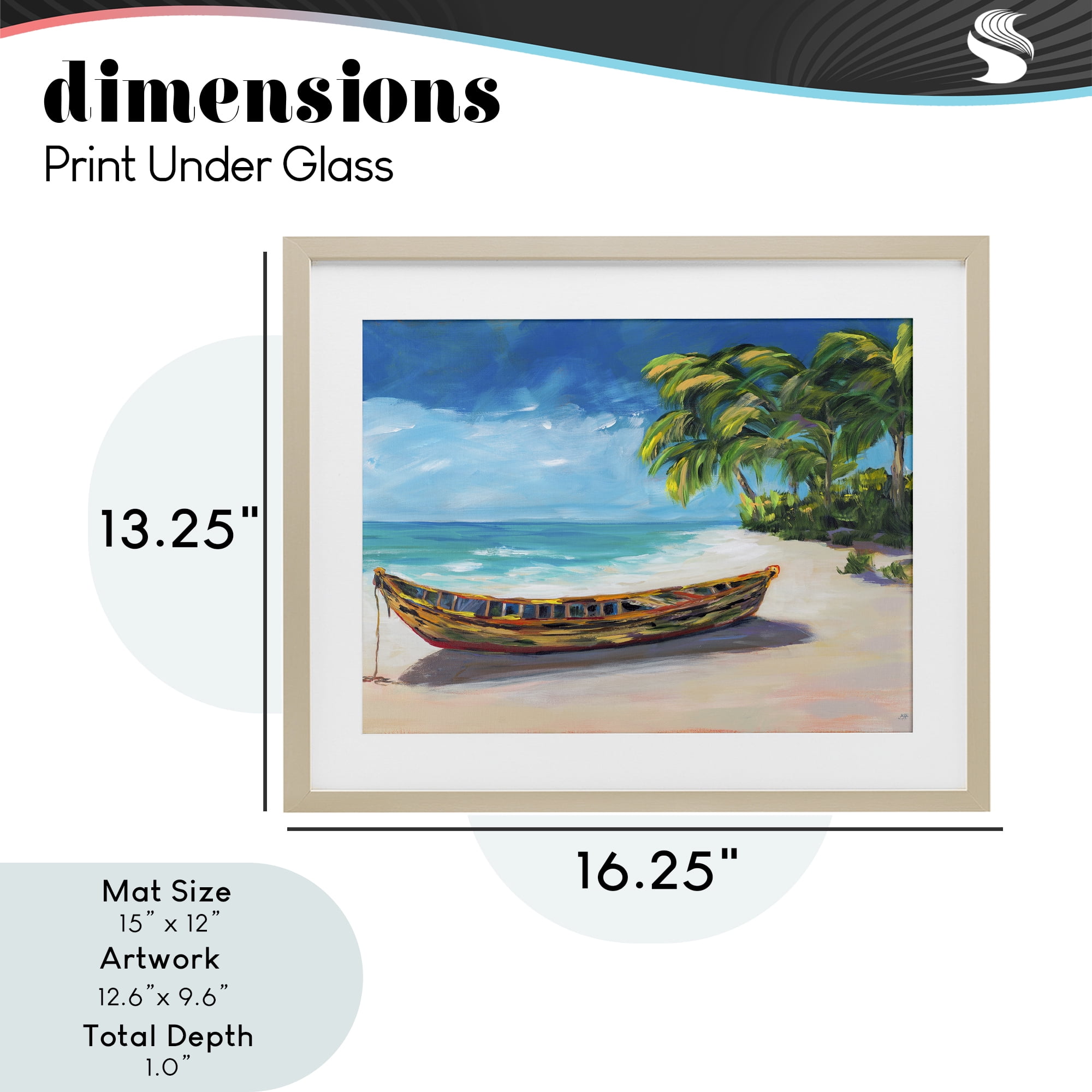 Stupell Industries Boat on Lost Island Birch Framed Print Under Glass, design by Julie DeRice