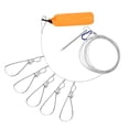 thumbnail image 1 of Fishing Stringer with 5 Stainless Steel Snaps Fishing Lock Buckle Fish Lock Belt Fishing Stringer Ropes Fish Wire Rope Lock with Float and Plastic Handle Fishing Tools, 1 of 7