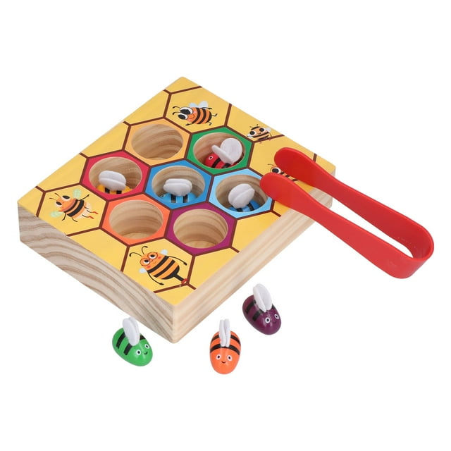 Early Educational Game Toy, Bee Matching Game Fine Motor Skill Toy For Educational Learning Clamp Bees