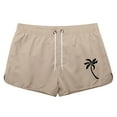 thumbnail image 4 of Men's Geometric Print Drawstring Waist Bermuda Shorts Practical Cargo Corduroy Embroidered Loose Short Bermuda Shorts Utility Hiking Wear (Khaki_02 , L), 4 of 4