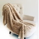 thumbnail image 2 of Throw Plutus Champagne Persa Chilla de piel sintética hecha a mano 60W x 84L color Marfil Gris, 2 of 2
