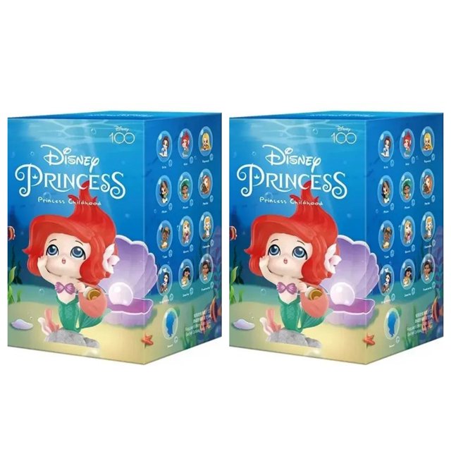 caja sorpresa original de la serie princesa, caja misteriosa con figura anime kawaii Blancanieves en PVC tamaño 5.5-9 cm (escala 1/12), caja azul con ilustración de princesa y miniaturas en los costados; adorno para habitación, regalo de cumpleaños o Navidad, color aleatorio, marca YUBINGJIE.