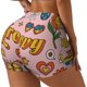 thumbnail image 1 of Fotbe Retro 70s Hippie Shorts Sin Costuras – Shorts Deportivos de Cintura Alta para Mujer, Elásticos para Gimnasio, Yoga, Running o Ciclismo-X-Large, 1 of 8