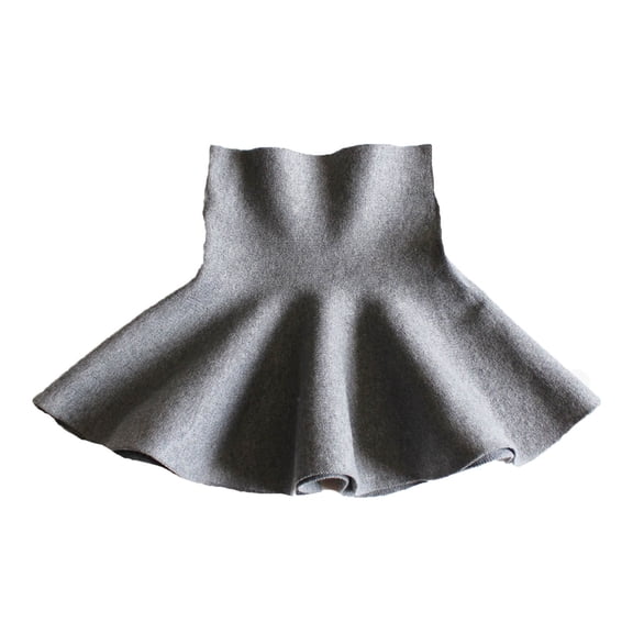 Mgmyaa Girls Solid Color Ruffle Skirt Elastic Waist Casual Mini Skirt with Lining for Kids Ages 3-13