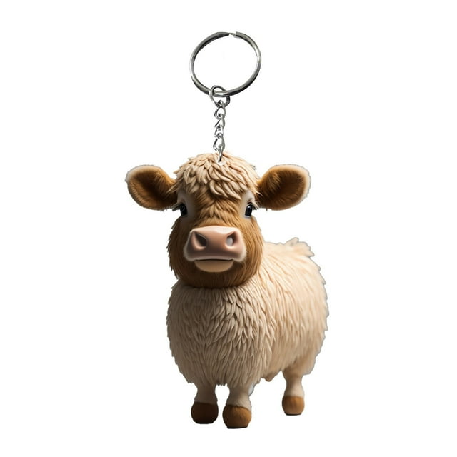 Rvkxad Cow Pendants Keychain, Acrylic Cattle Decoration Keyring for Bags Keys, Animal Keychain, Cute Accessories