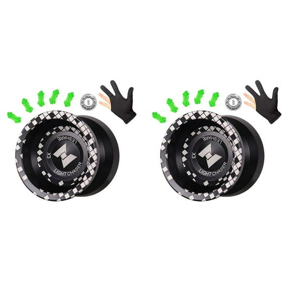 2X LIGHT CHASER X3 Competitive Yo-Yo,Alloy Yoyo for Beginners,Easy to Return and Practise Tricks with Glove and Strings