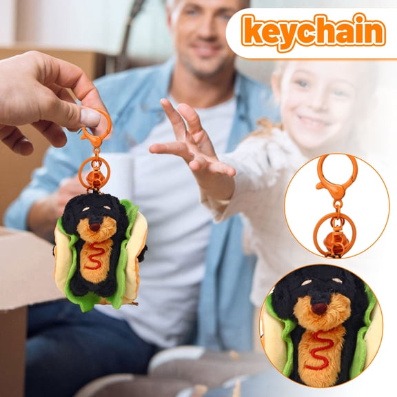 NookHive Cute Dachshund Key Pendant, Dog Lover Gift, Keychain for Pet Owners, Animal Themed Accessory,Black
