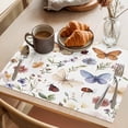thumbnail image 3 of Placemat Set of 4 Orange Blue Flowers Butterfly Placemats for Dining Table Vintage Plant Floral Washable Table Mats for Kitchen and Party Decor Indoor & Outdoor Use, 3 of 8