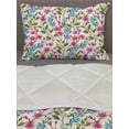 thumbnail image 3 of Flower Comforter & Sham Bedding Set, Shabby Form Floral Buds Leaves Ivy Like Gardening Theme Design Art Print, 3 pcs Duvet Set Microfiber Filling Quilt, 5 Sizes, Pink and Blue, by Ambesonne, 3 of 4