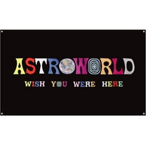 Astroworld Flag Black, 3x5 Feet Flag Banner, Man Cave Wall Flag with Brass Grommets for College Dorm Room Decor,Tailgates,Parties,Gift,