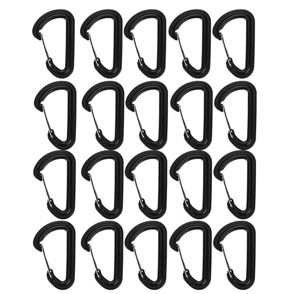 Yosoo 20Pcs Plastic Carabiner Climbing Hiking Locking Buckle Key Ring Outdoor Sports Accessory, Plastic Climbing Buckle,Outdoor Buckle