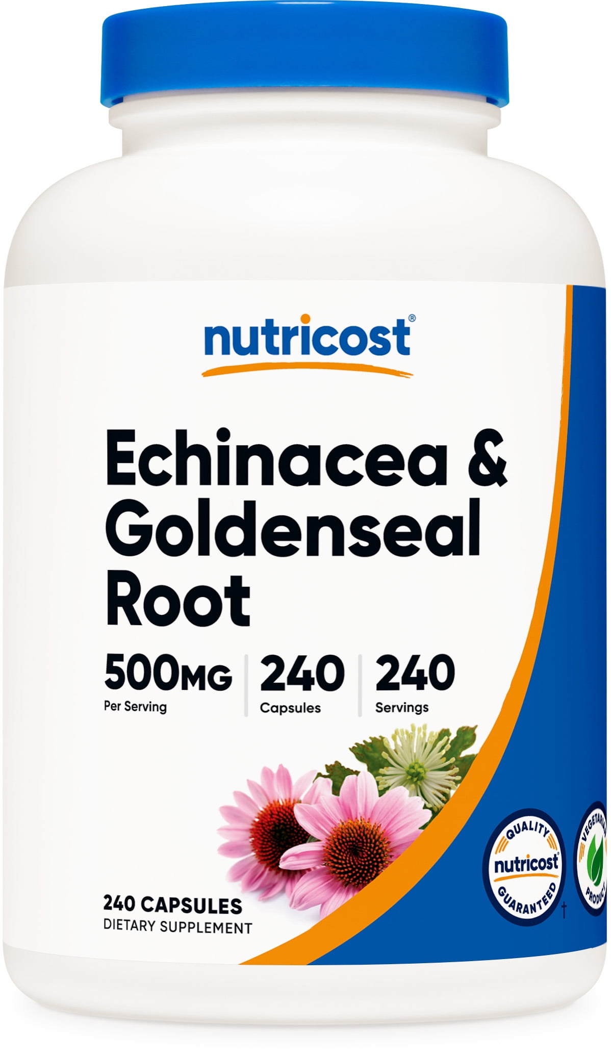 Nutricost Echinacea & Goldenseal Root, 500mg, 240 Capsules - Vegetarian Caps, Non GMO, Gluten Free Supplement
